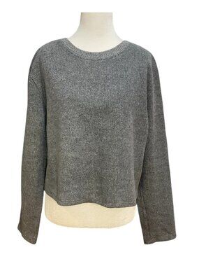 Gray Cropped Knit Sweater